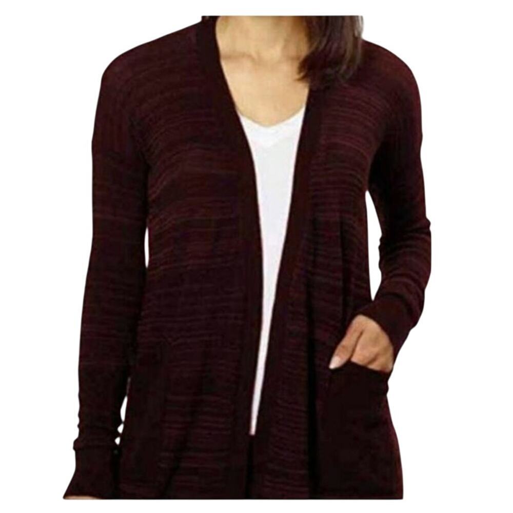Calvin Klein duster cardigan sweater women's burgundy Size Medium Office cozy